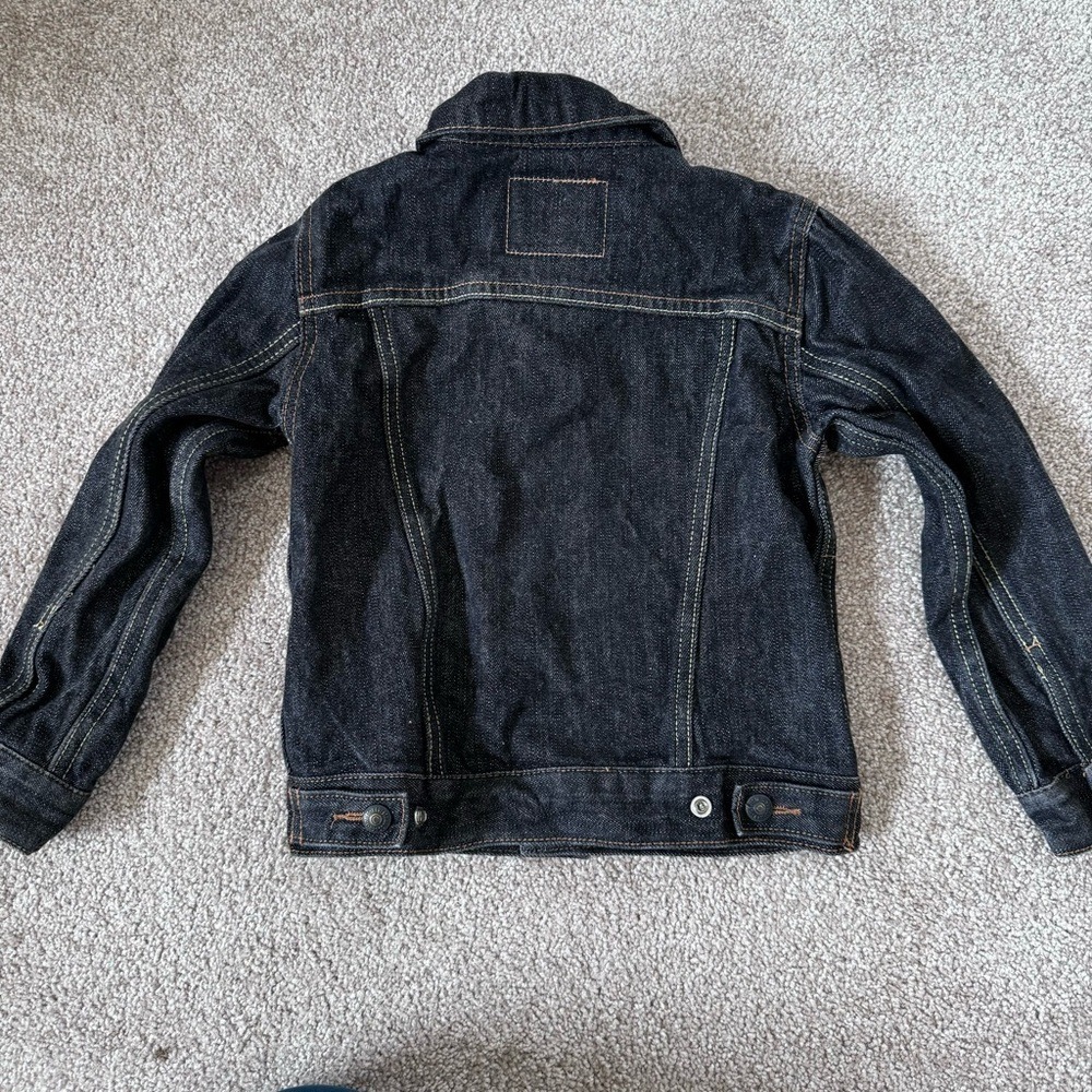 Levi's Black Denim Jacket Kids Size 6 Reg Trucker Coat 5-6 Years - Picture 3 of 4